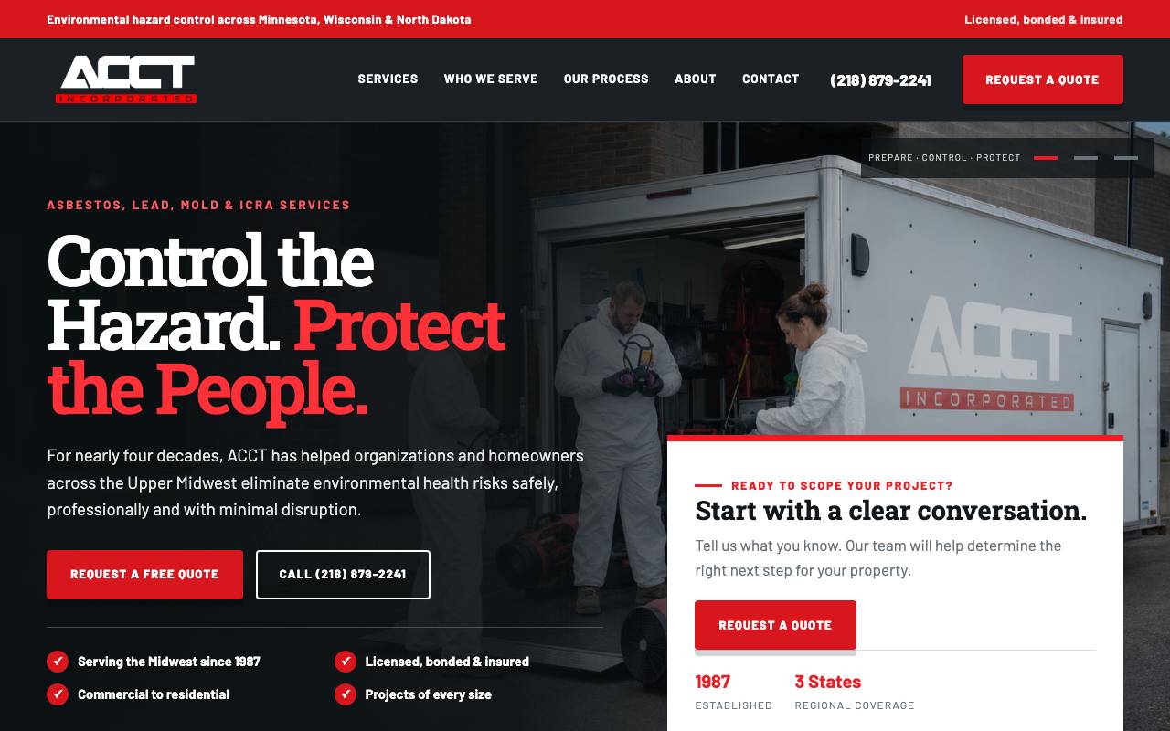 ACCT Incorporated homepage screenshot