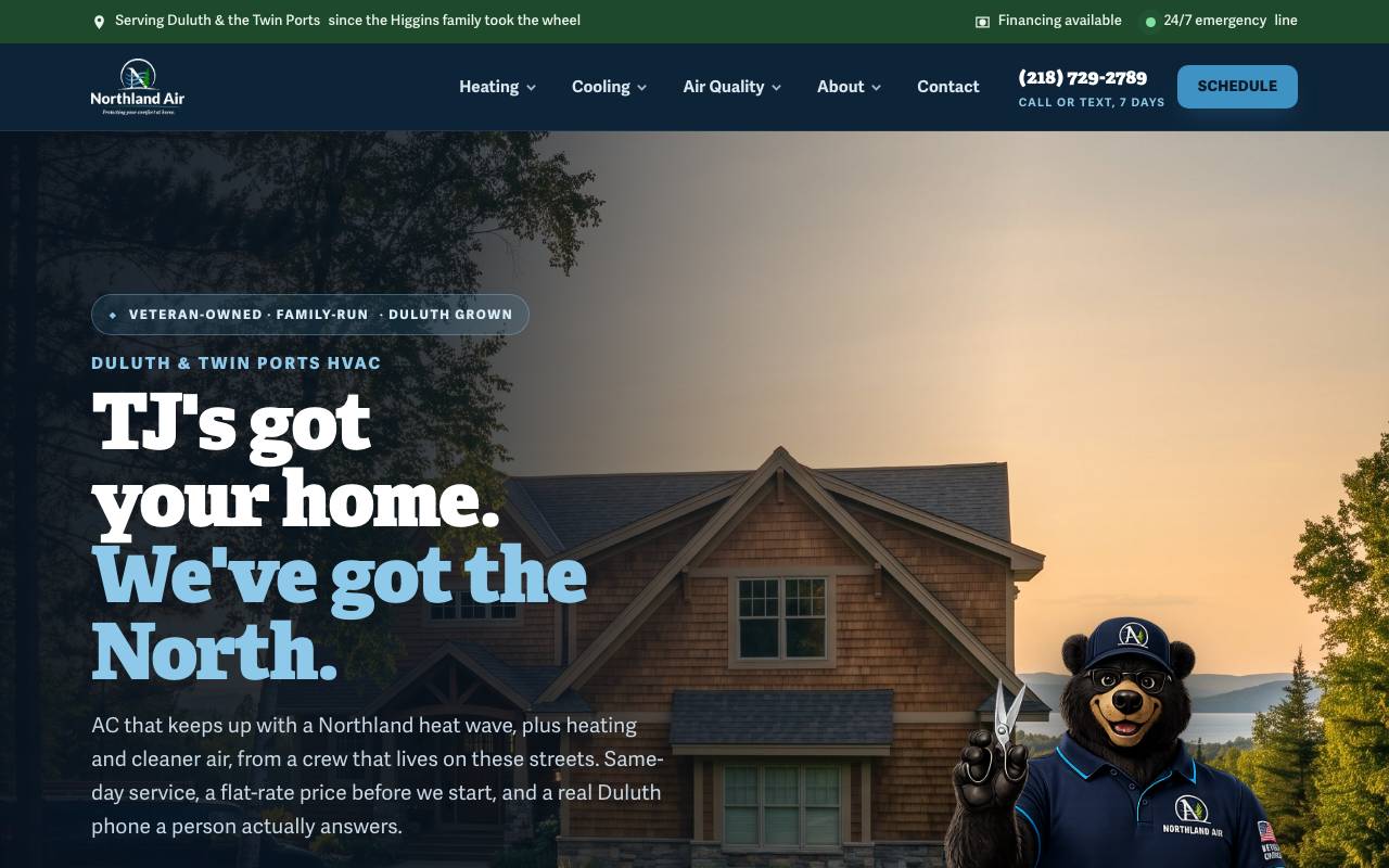 Northland Air homepage screenshot