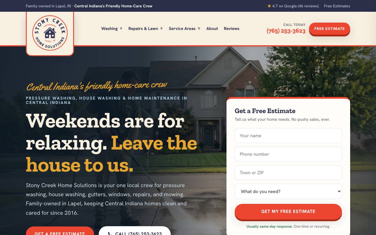 Stony Creek Home Solutions homepage screenshot