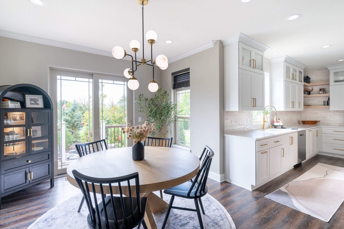 Dining area beside the new kitchen