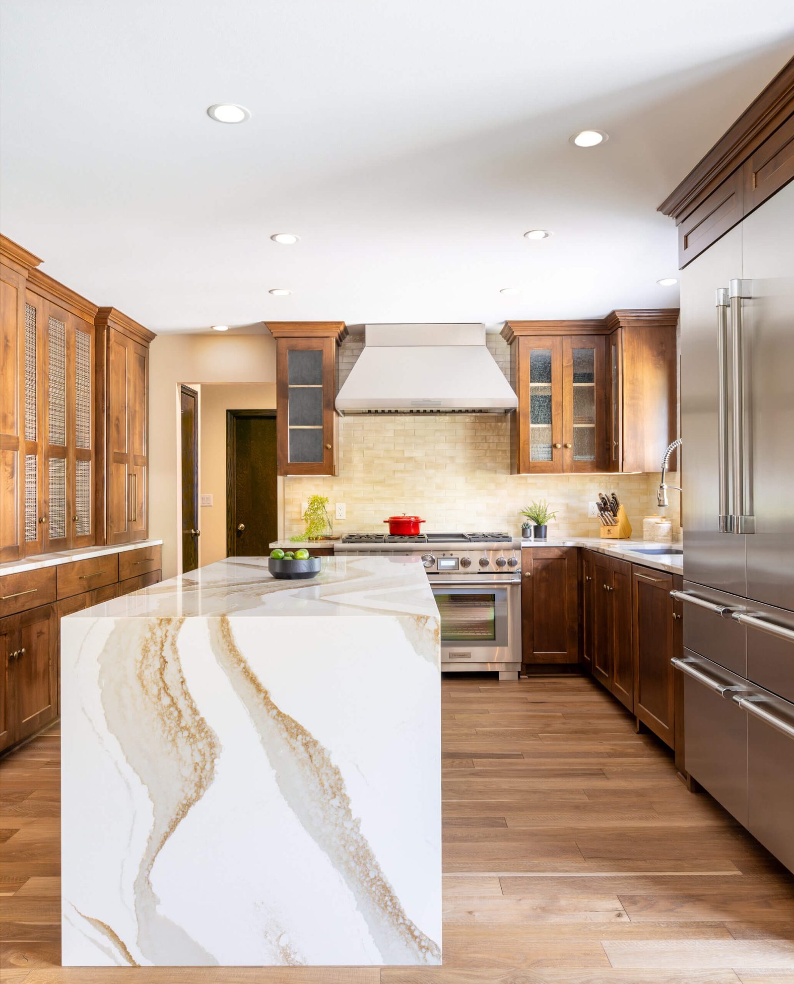 Cambria quartz waterfall countertop