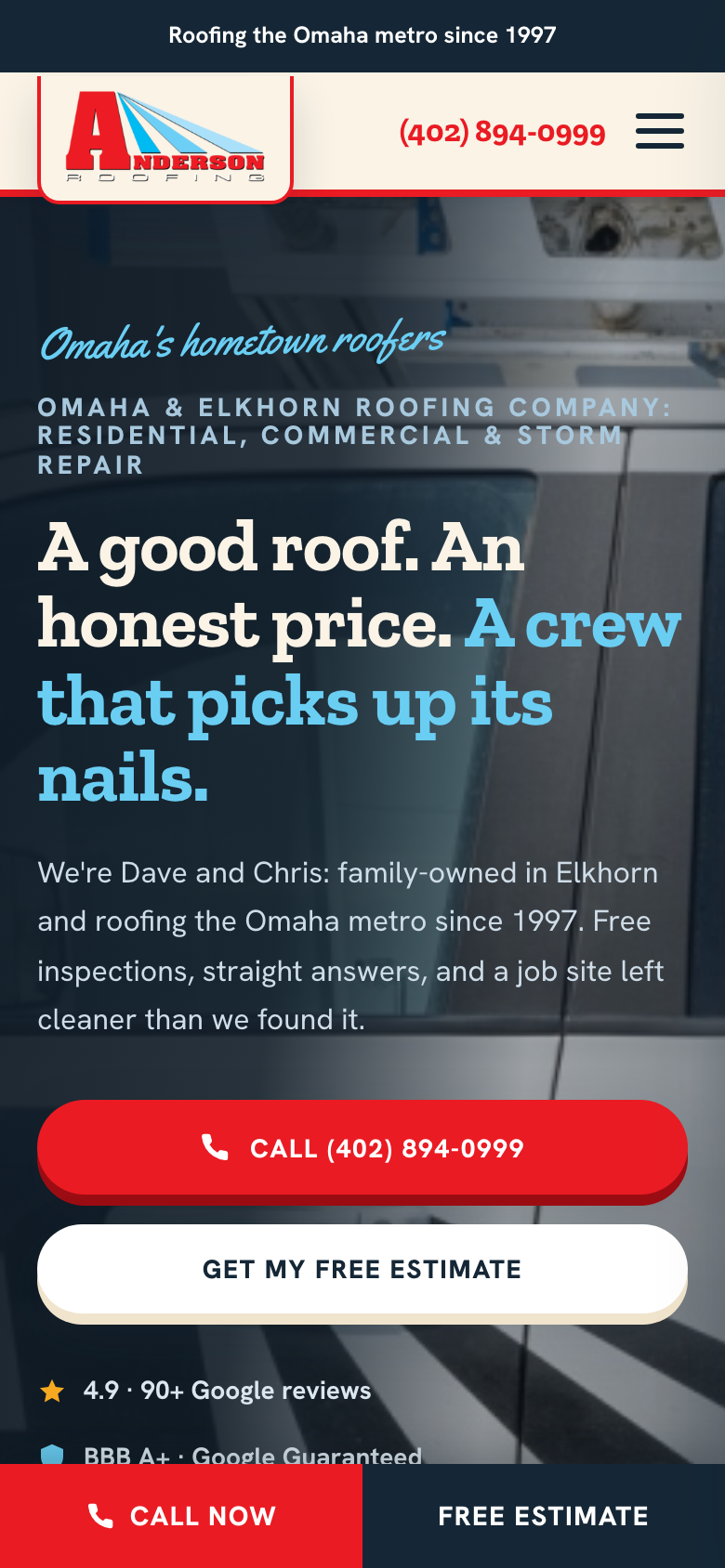 Anderson Roofing mobile fold