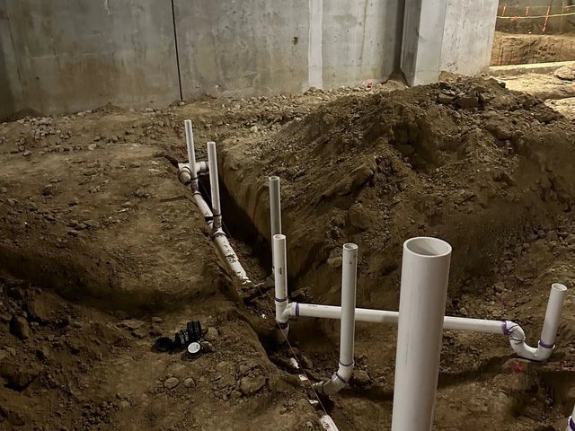 Sewer line rough-in