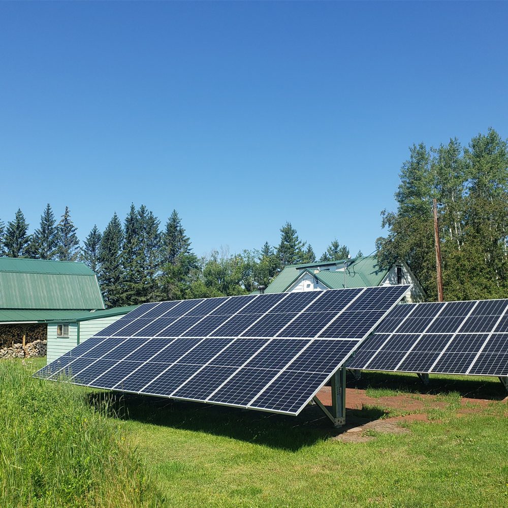 Ground-mount solar array installed on a Northern Wisconsin farm