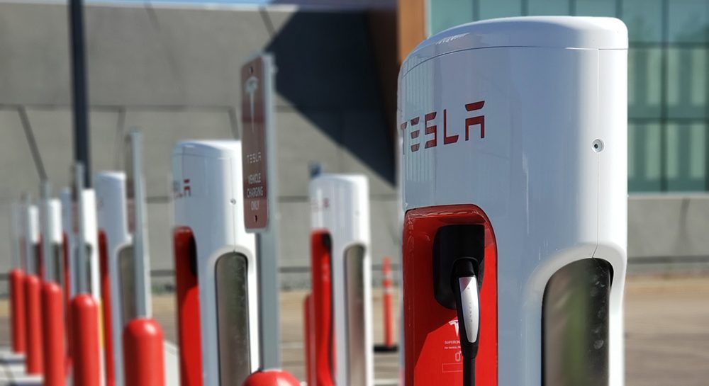 Tesla fast-charge stations installed by Benson Electric at Black Bear Casino