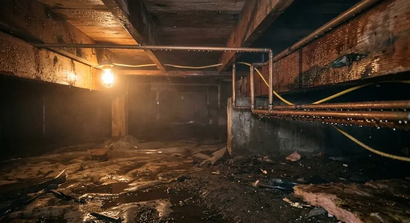 Condensation and humidity inside a crawl space