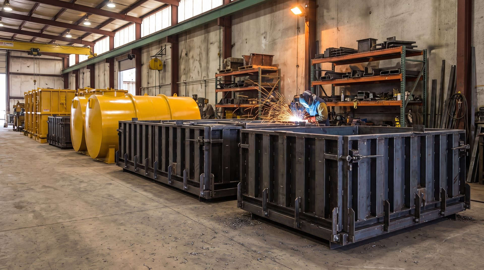 Steel forms and equipment in the Del Zotto shop