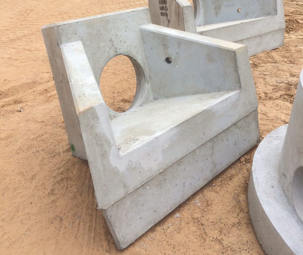Precast headwalls in the yard