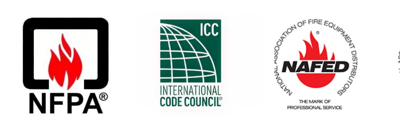 NFPA, ICC, and NAFED certification badges