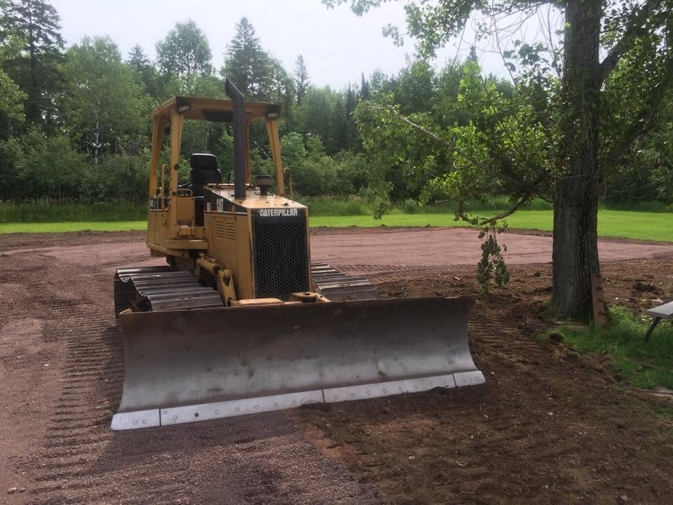 Dozer on a finished building pad