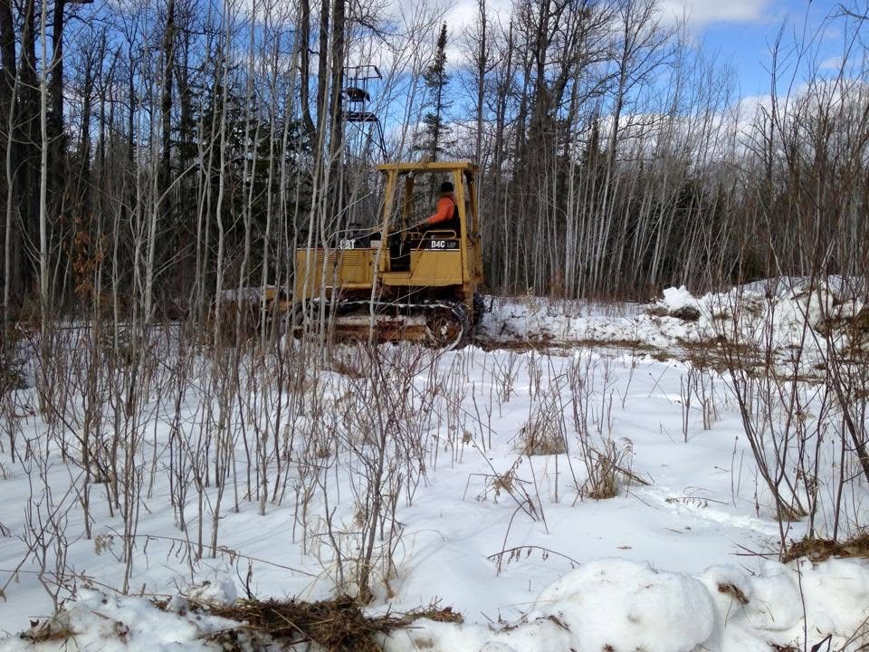 Winter clearing on frozen ground