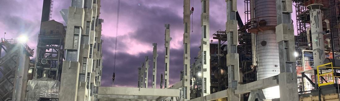Cenovus Superior Refinery rebuild at dusk