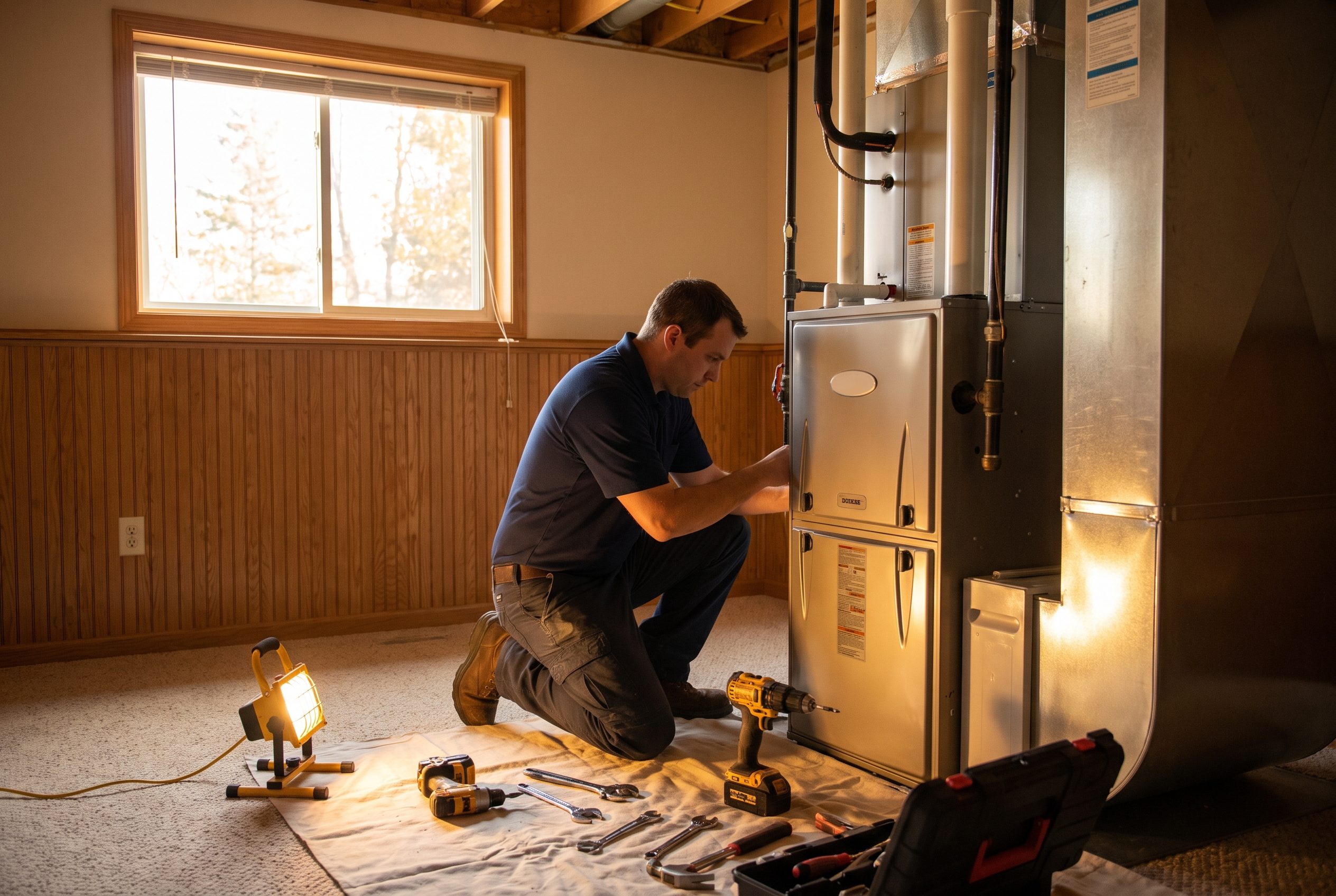 High-efficiency furnace install by a Northland Air technician
