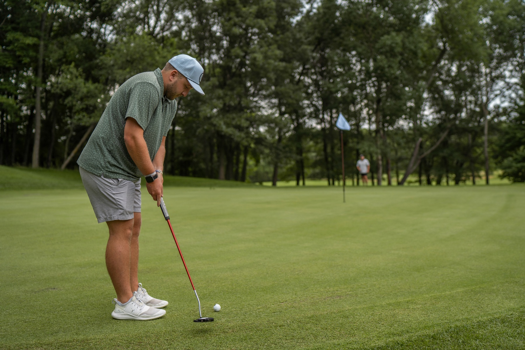 Putting on the restored greens at Tanglewood